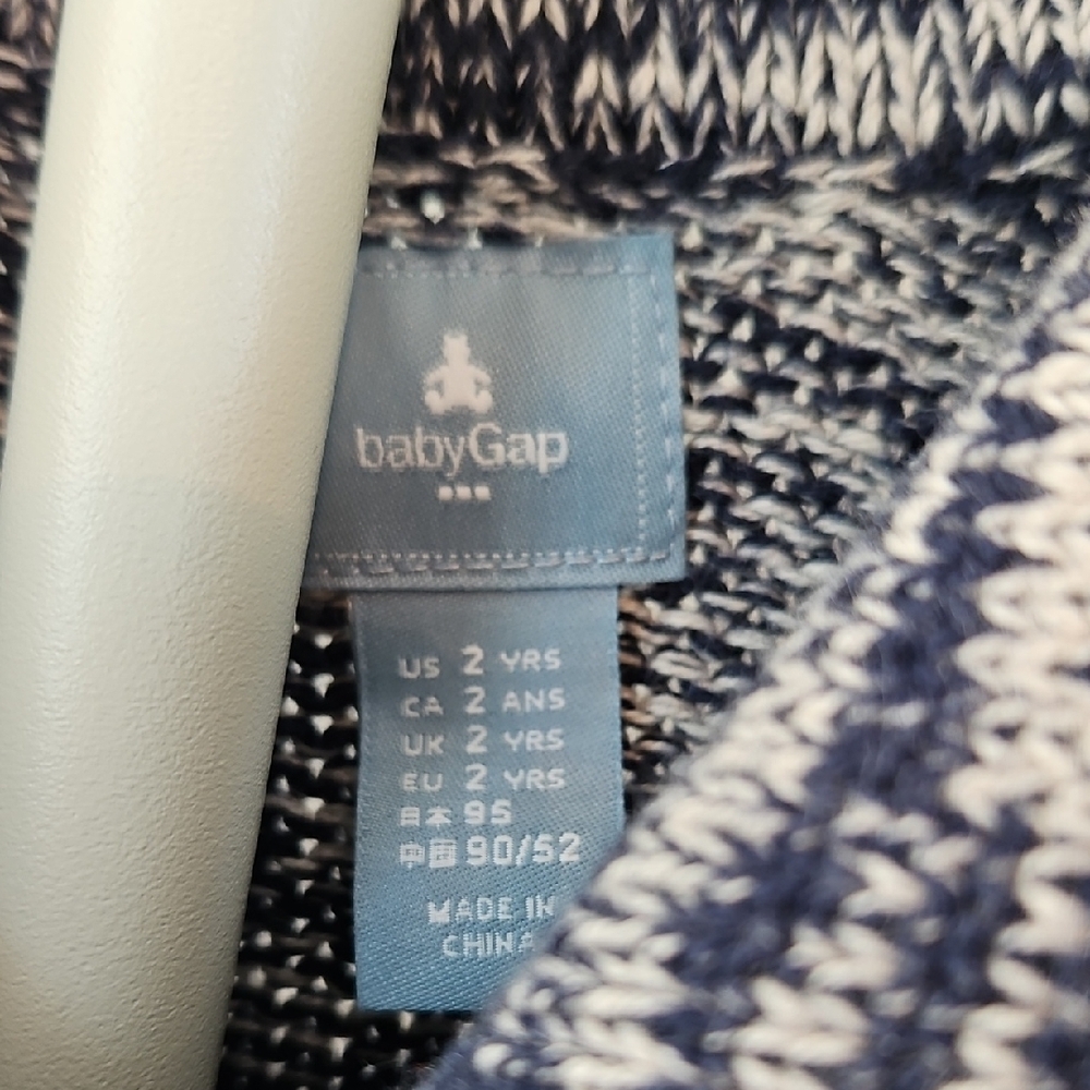 GAP Navy and White Kids Knit Button Down Sweater Jacket - Picture 6 of 7